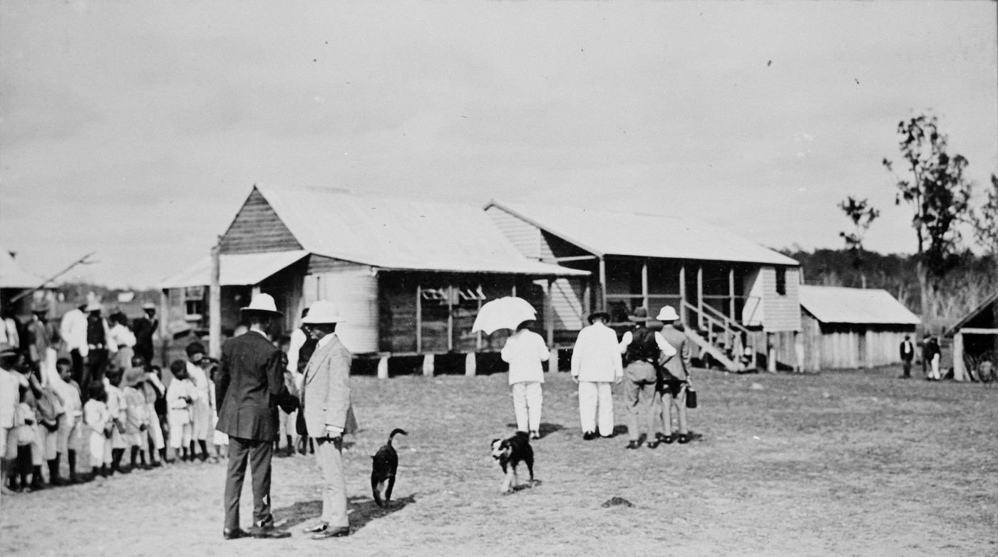 Hospital and store buildings at Barambah Aboriginal Settlement, 1911