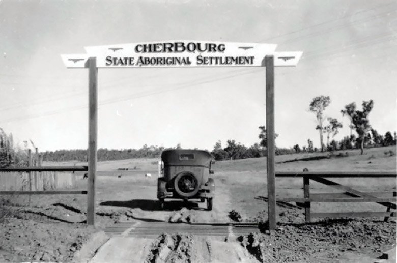 The entrance sign to Cherbourg State Aboriginal Settlement