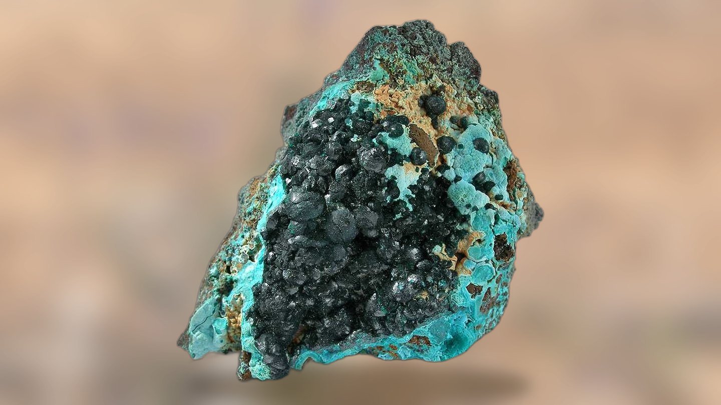 Pseudomalachite and chrysocolla specimen from the Cloncurry District