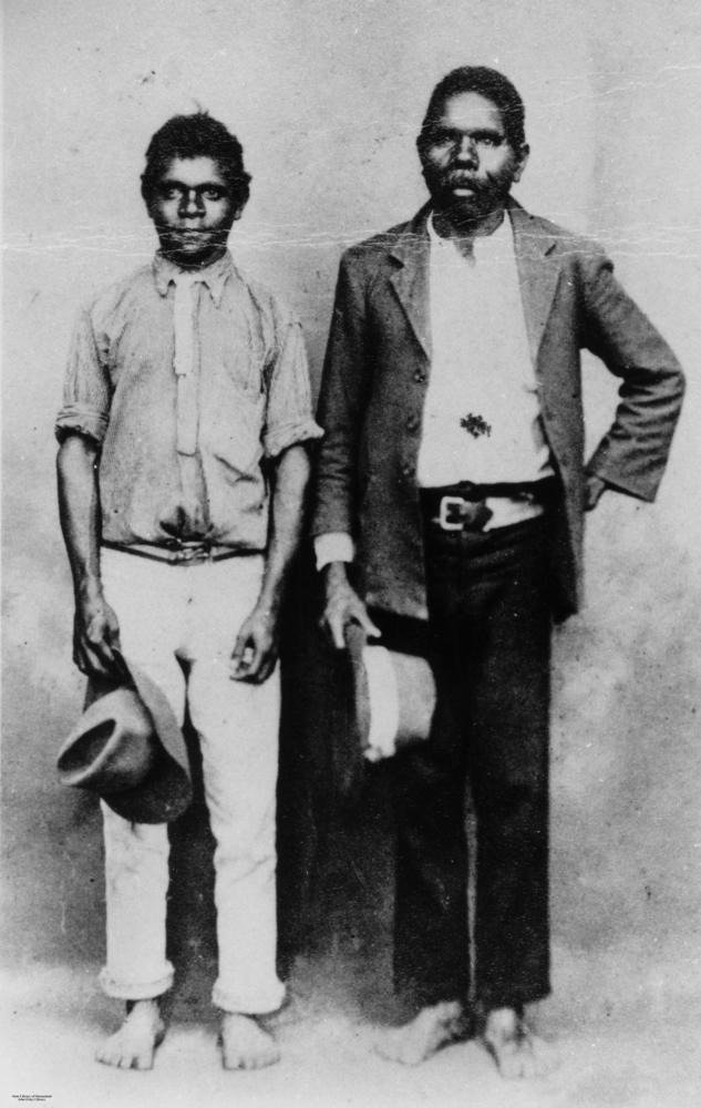 Aboriginal stockmen Digby Denham and Old Mango, 1916