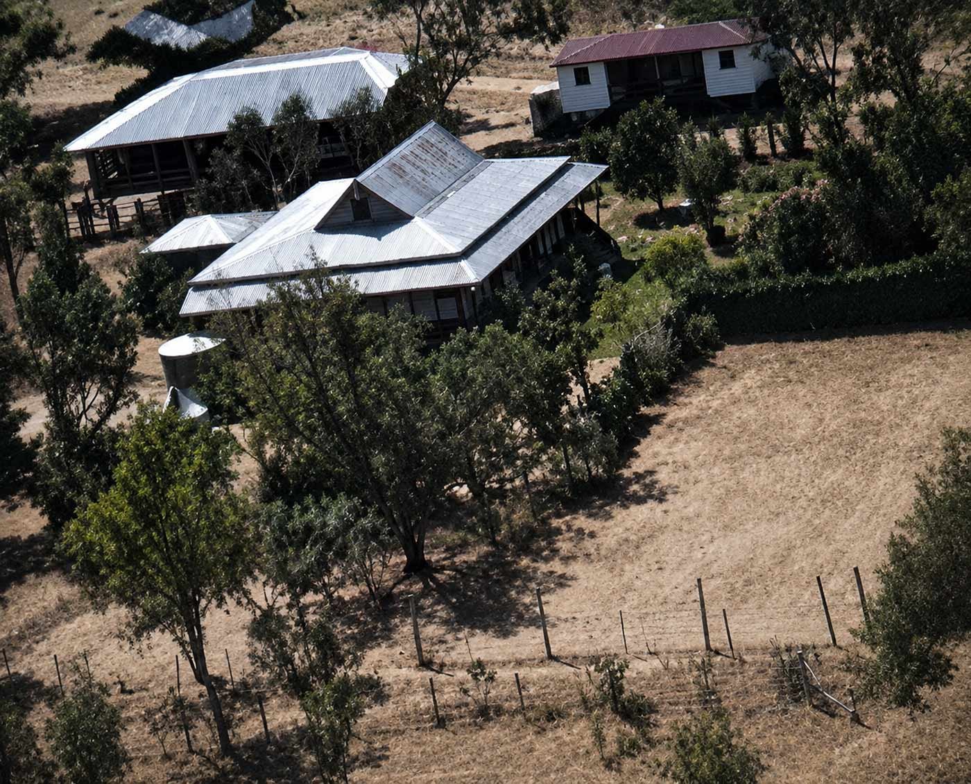 Aerial view of the Lorraine Station homestead, 1952